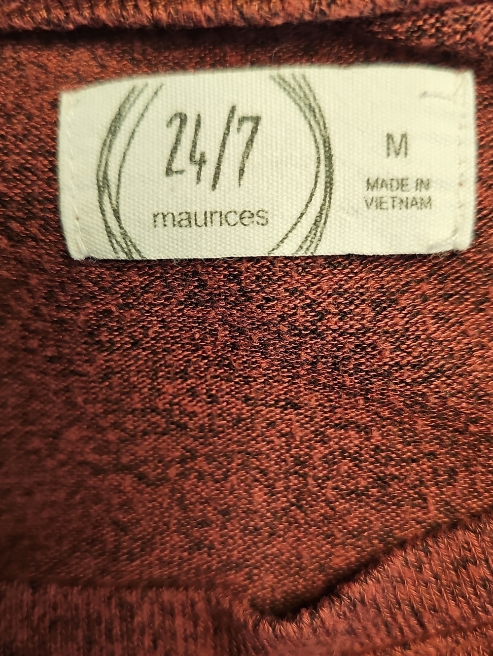 Maurices 247 Women's Burgundy Knot-Hem Long Sleeve Top - Picture 5 of 6